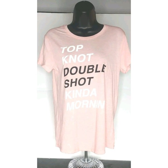 Love Tribe Tops - JUNIORS SIZE SMALL NWT'S LOVE‎ TRIBE PINK SALMON LONG TUNIC GRAPHIC TSHIRT